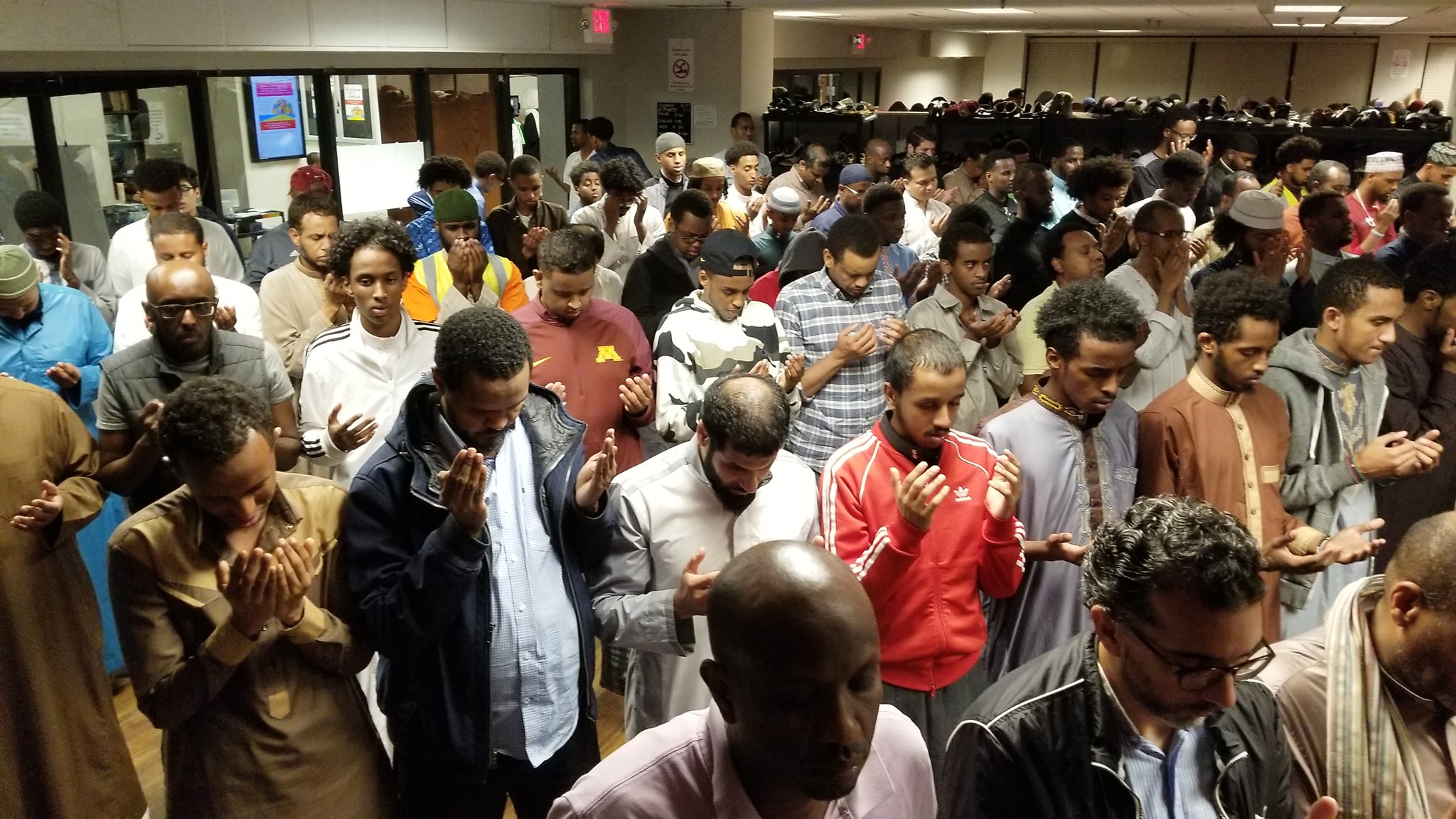 Al-Amaan Center community gathered for prayer inside the masjid