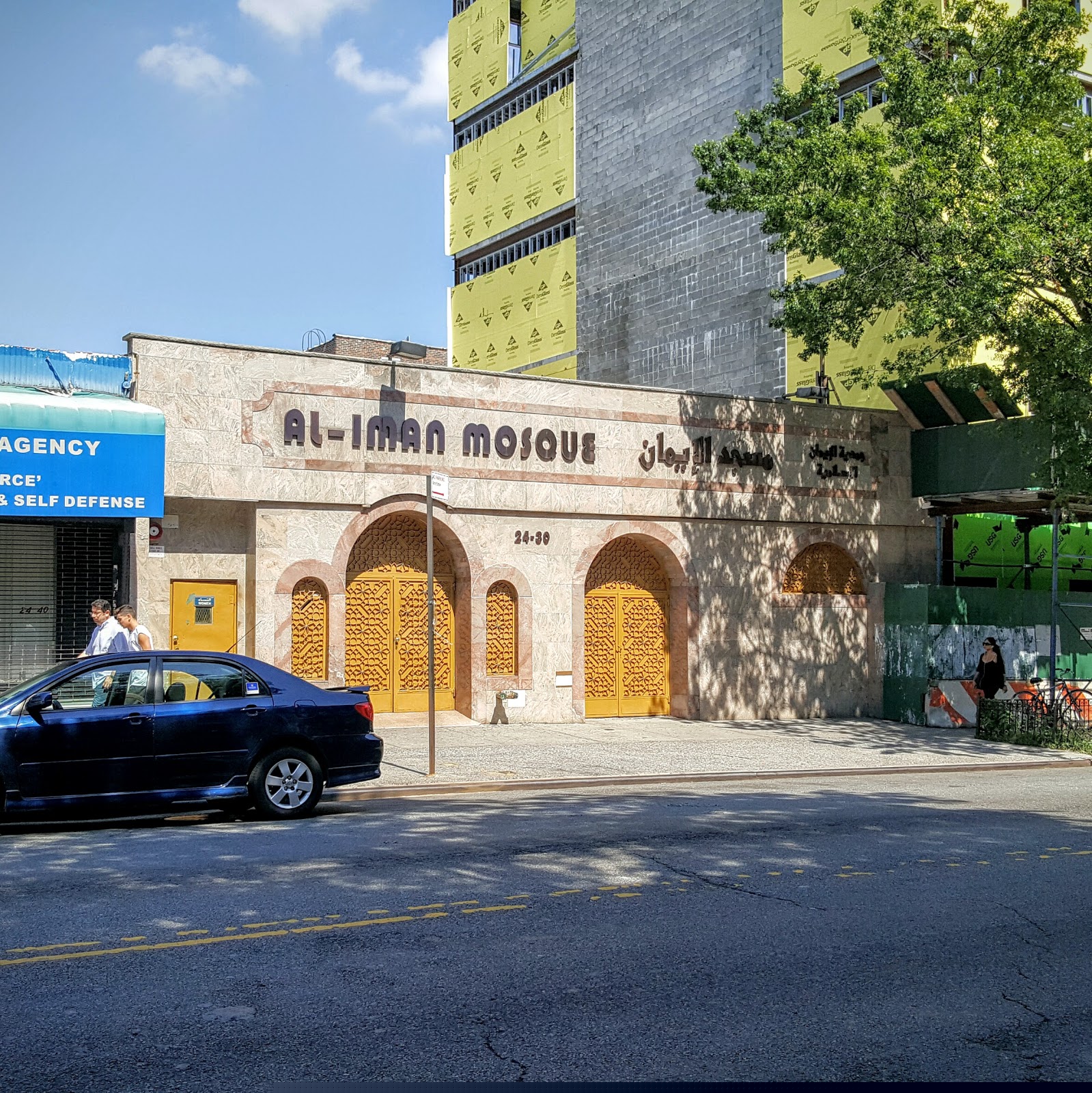 Al-Iman Mosque exterior on Steinway Street in Astoria, Queens