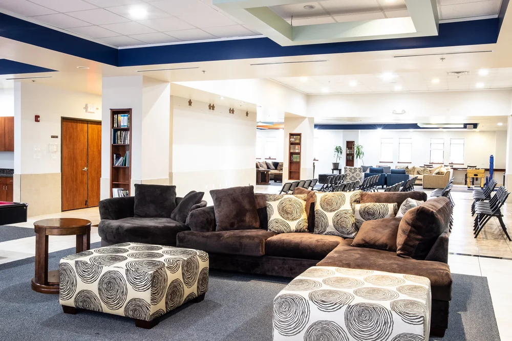 Clear Lake Islamic Center community hall lounge area