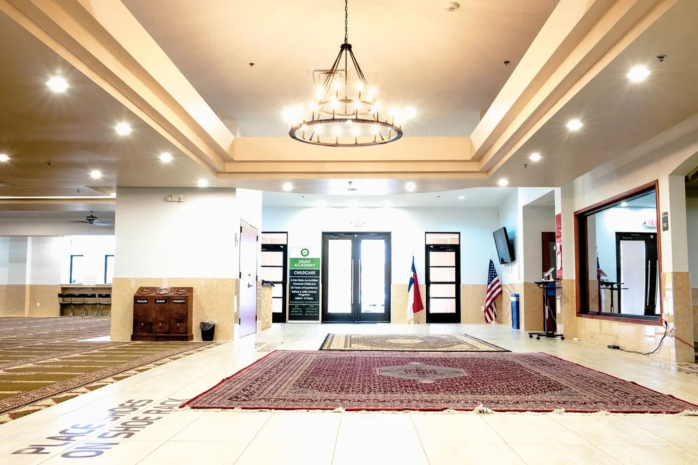 Clear Lake Islamic Center prayer and entry space in Houston