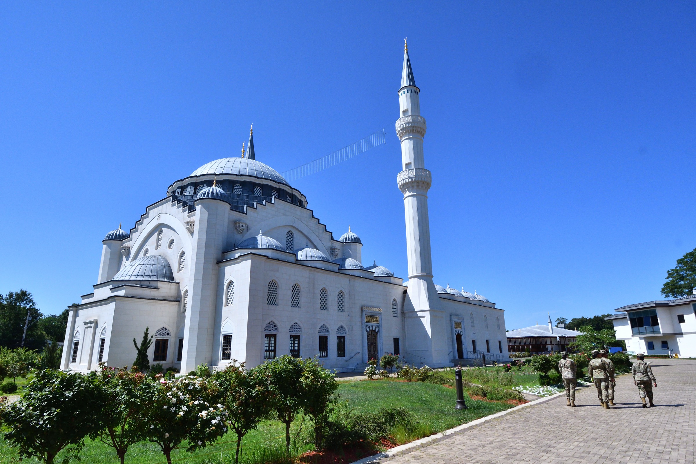 Diyanet Center of America mosque building and landscaped Lanham campus