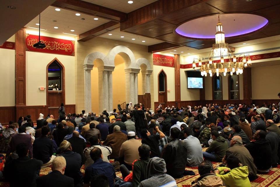 Masjid Ar-Rahman congregation seated inside the Memphis prayer hall