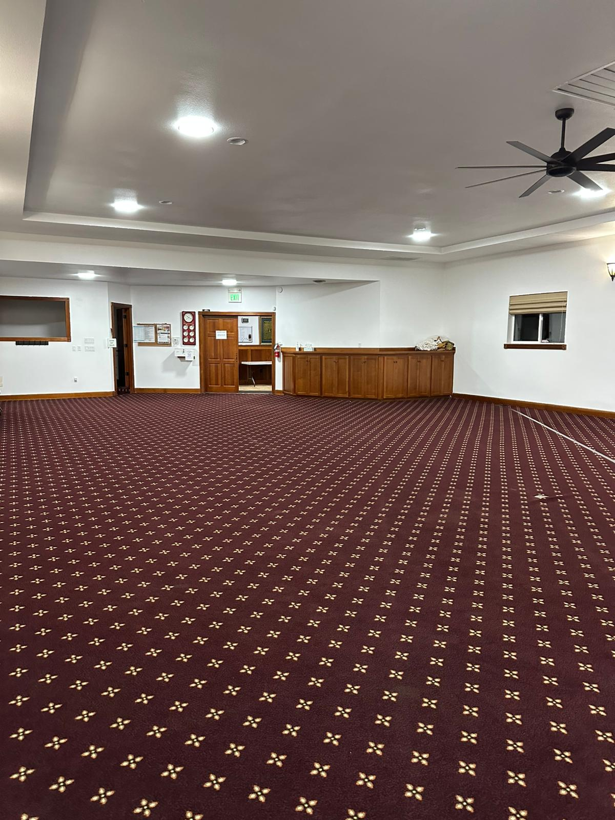 Islamic Center of Blaine prayer room view in Bellingham, WA