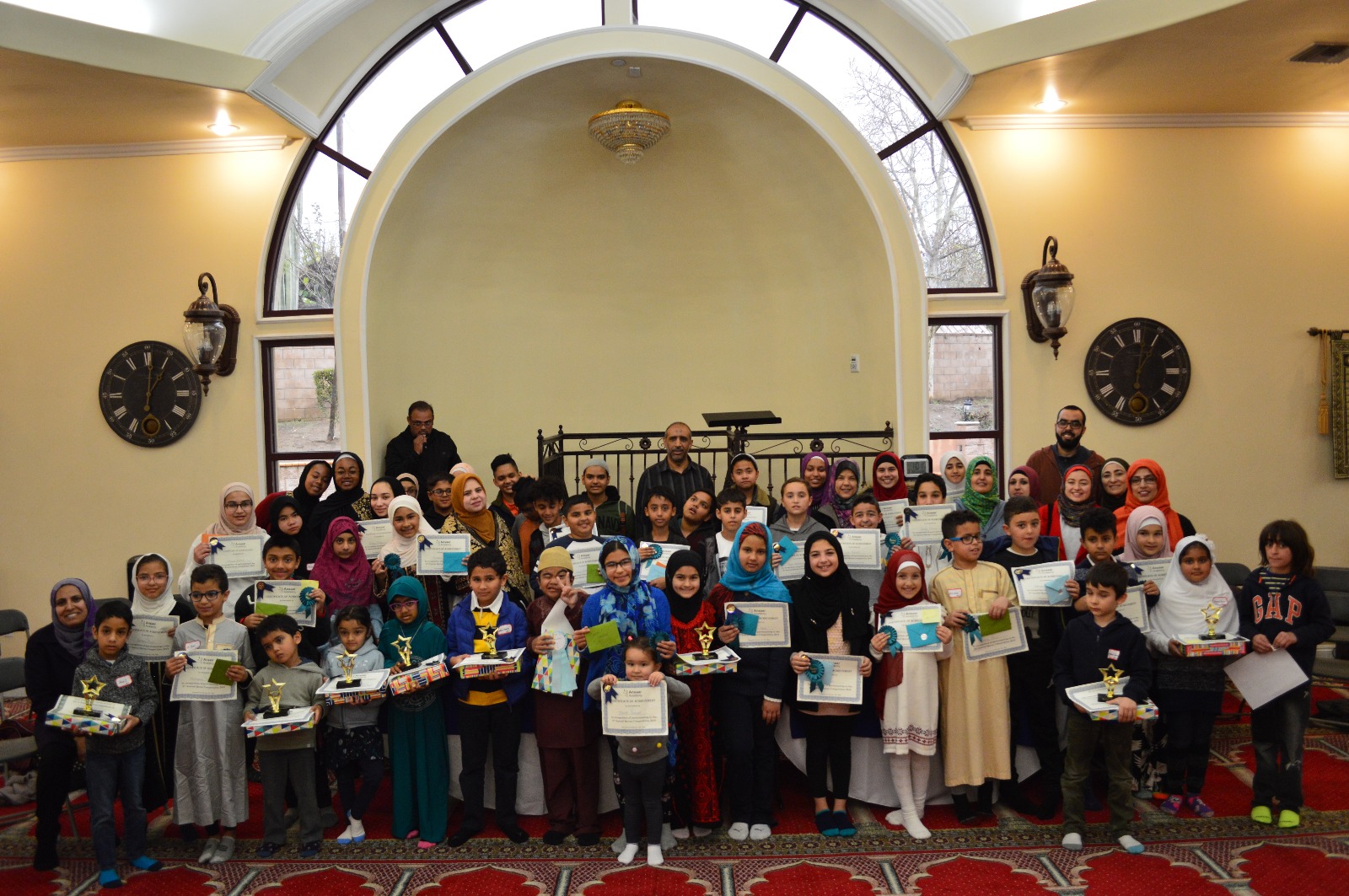 Ansaar Academy students inside Islamic Center of Inland Empire