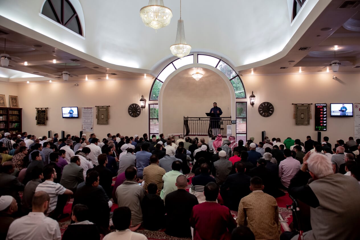 Khutbah inside Islamic Center of Inland Empire prayer hall