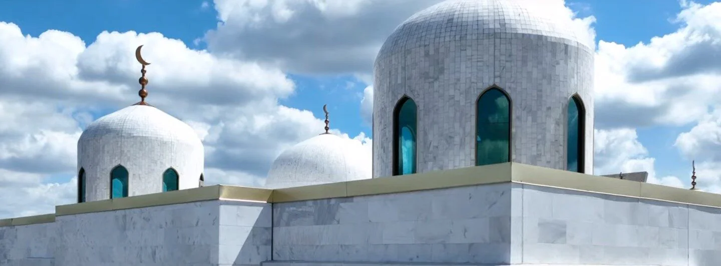 Exterior dome view of Islamic Center of Orlando Jama Masjid in Orlando, Florida