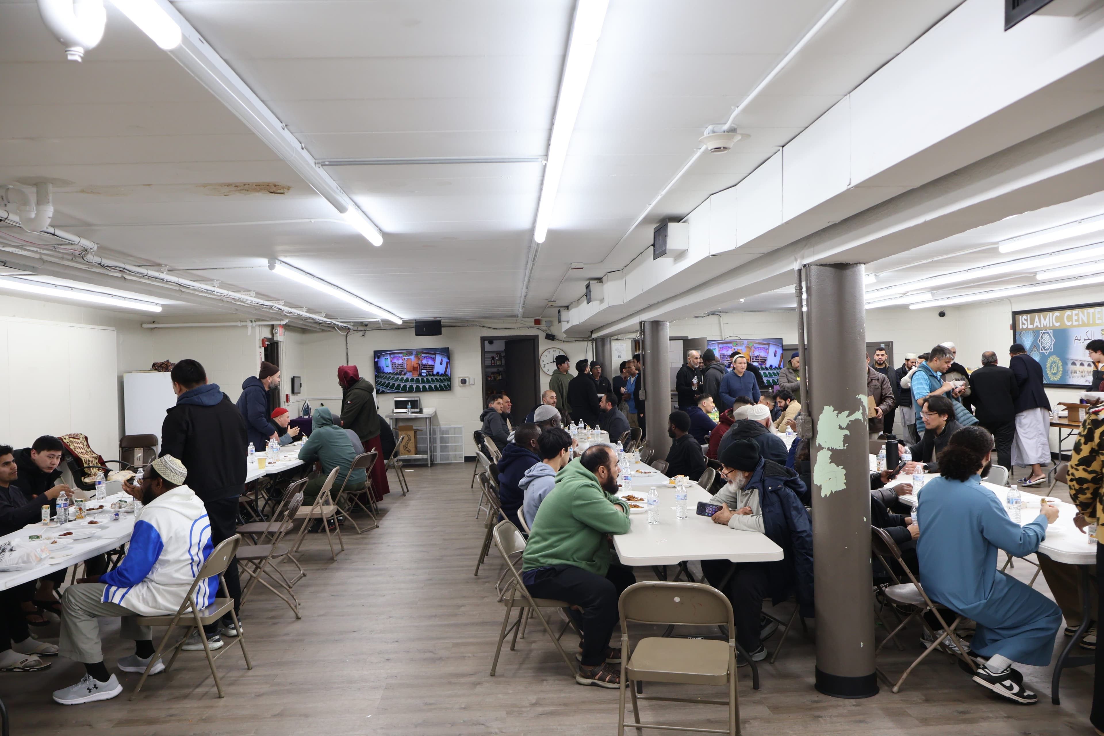 Masjid Al Kareem community dining room during a gathering