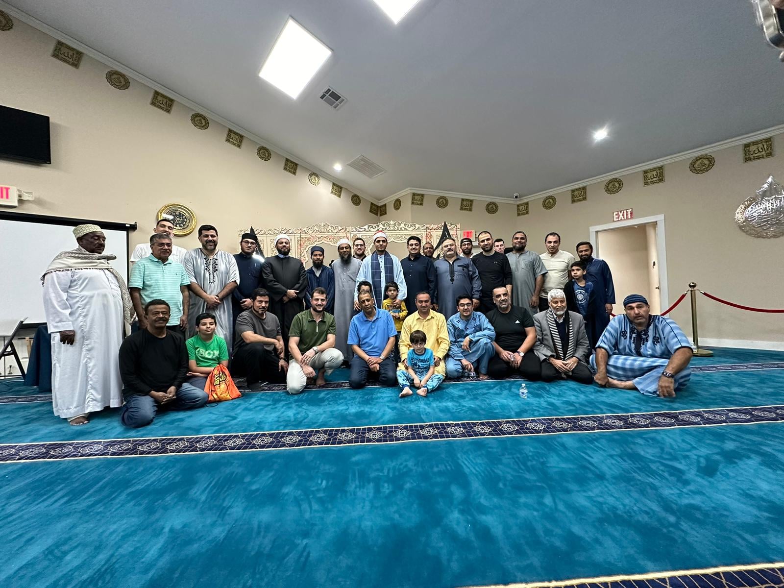 Community gathering inside Islamic Center of Rowlett