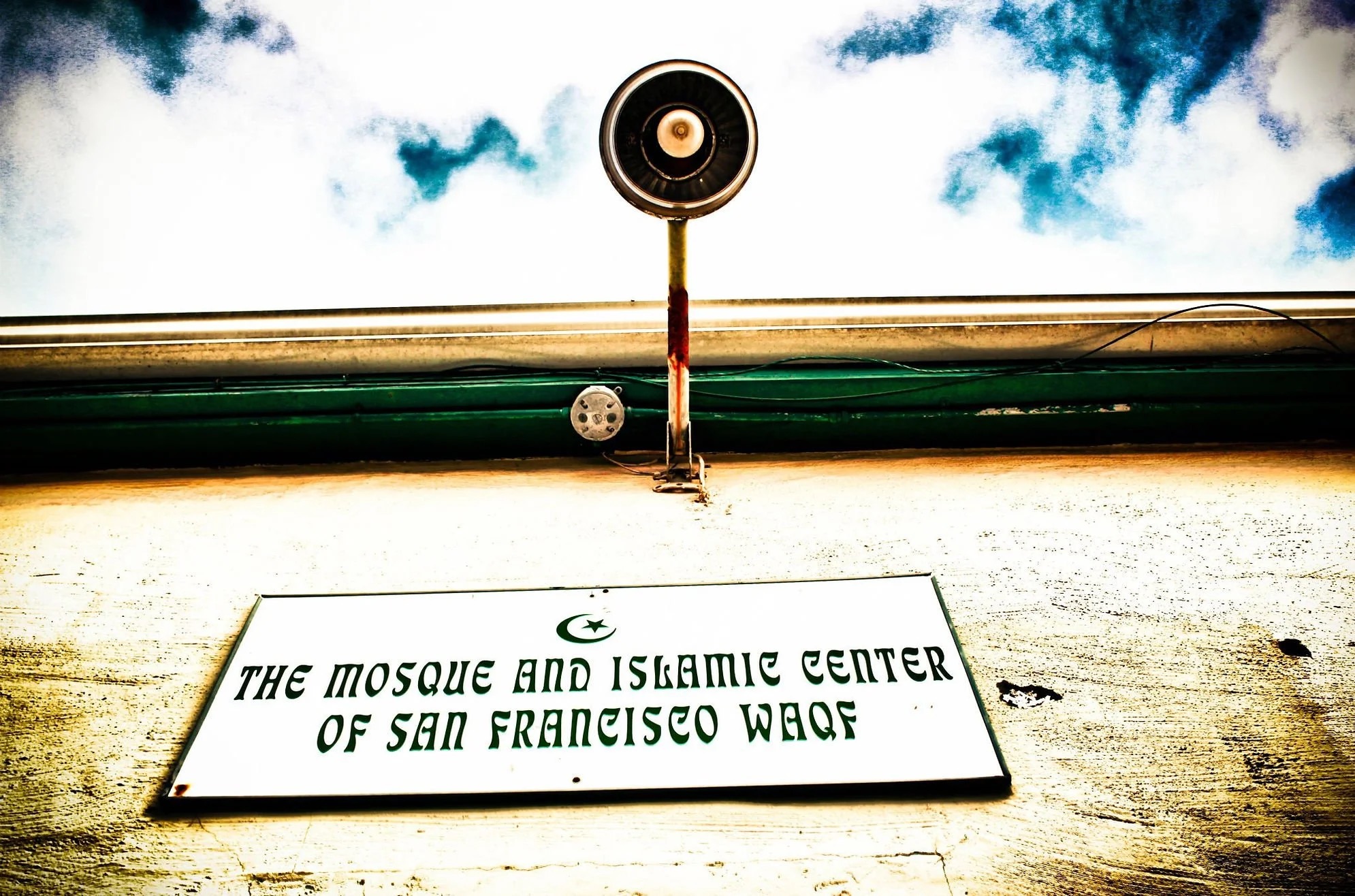 Islamic Center of San Francisco exterior sign at the Crescent Avenue mosque