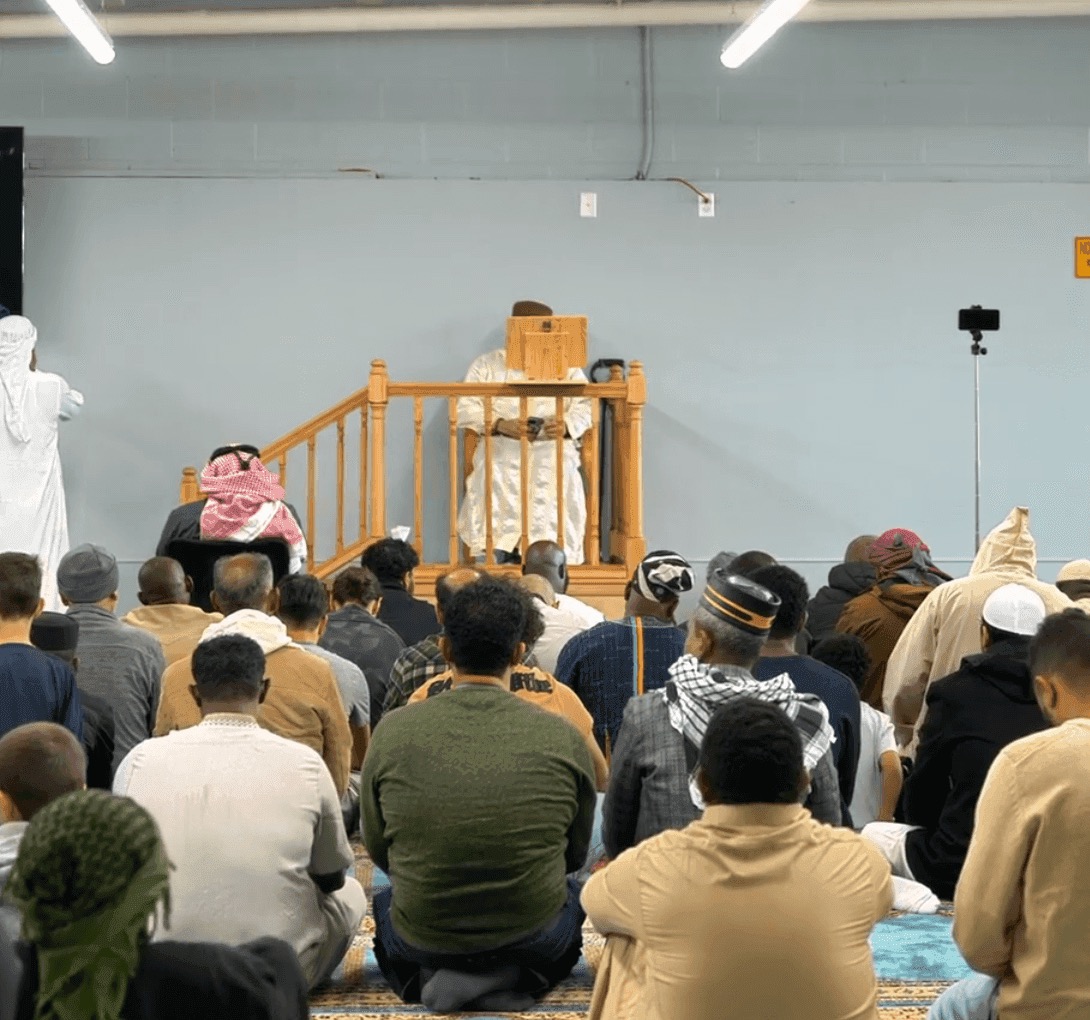 Islamic Center of Tacoma prayer hall during a congregation gathering