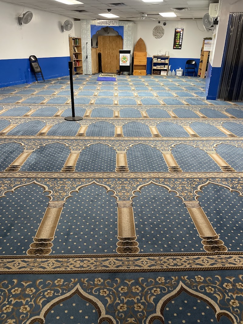 Madina Masjid NYC prayer hall carpet and mihrab