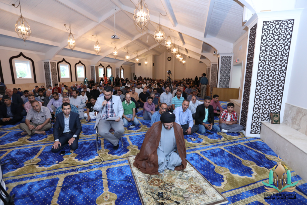 Friday prayer gathering inside Islamic Institute of America