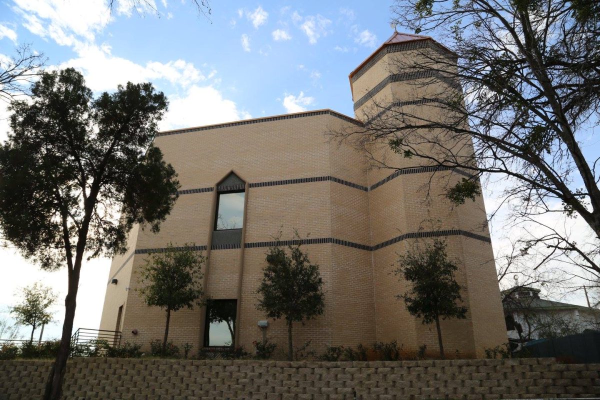 Tower exterior view at Islamic Society of Denton