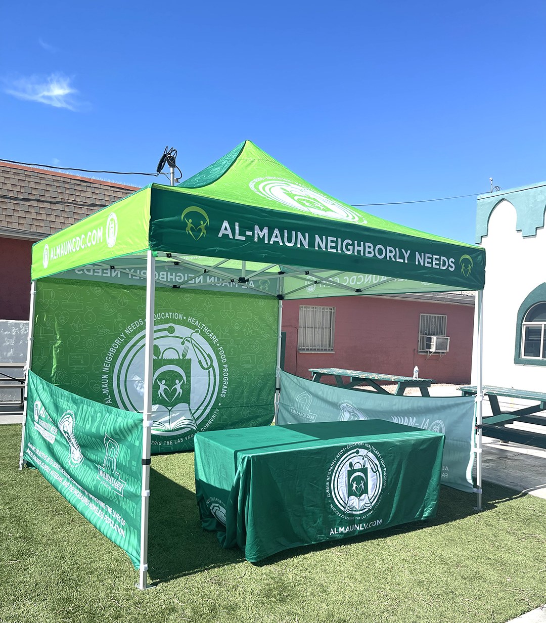 Al-Maun Neighborly Needs canopy at Masjid As-Sabur community outreach