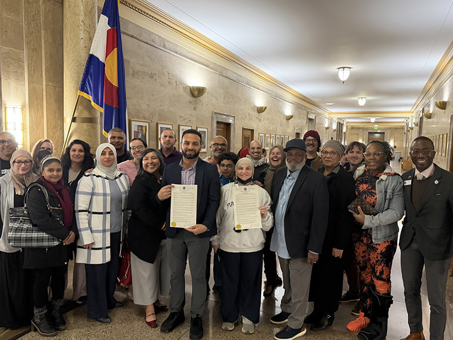 Downtown Denver Islamic Center community members at a Denver civic proclamation event