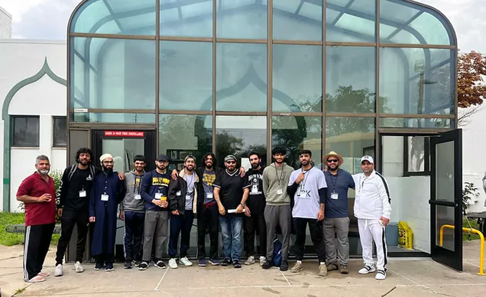 Masjid Umar bin Khattab youth program group outside the mosque entrance