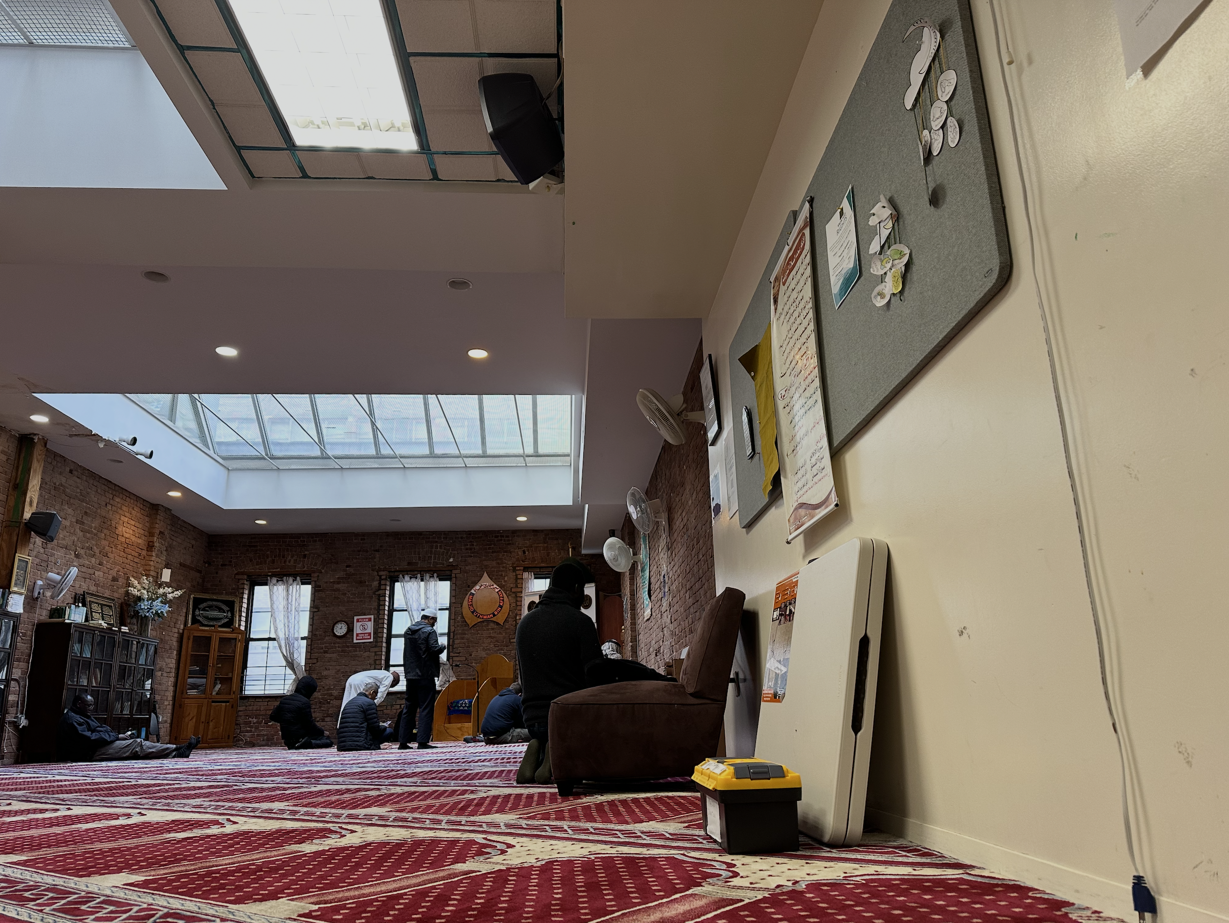 Othman bin Affan Masjid prayer hall at Islamic Society of Midtown Manhattan in New York, NY