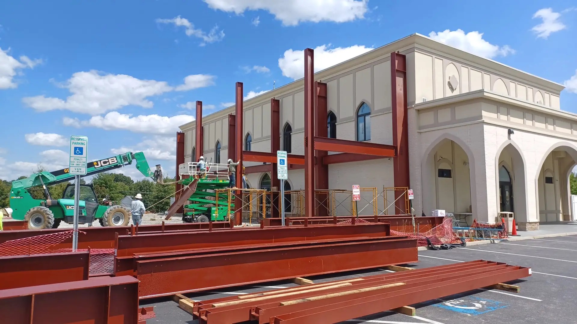 Masjid Yusuf exterior during campus expansion on Hungary Road in Glen Allen