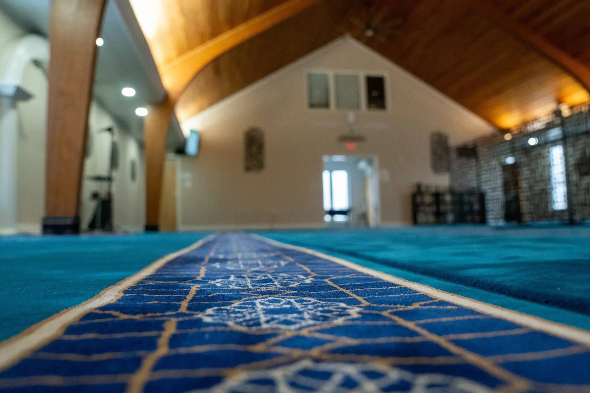 Prayer rows inside McLean Islamic Center