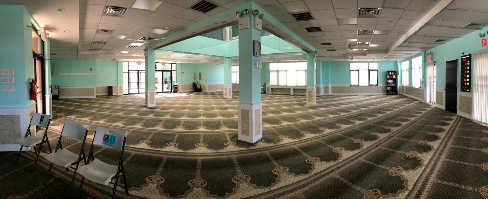 Muhammadi Masjid prayer hall in Elmont, NY