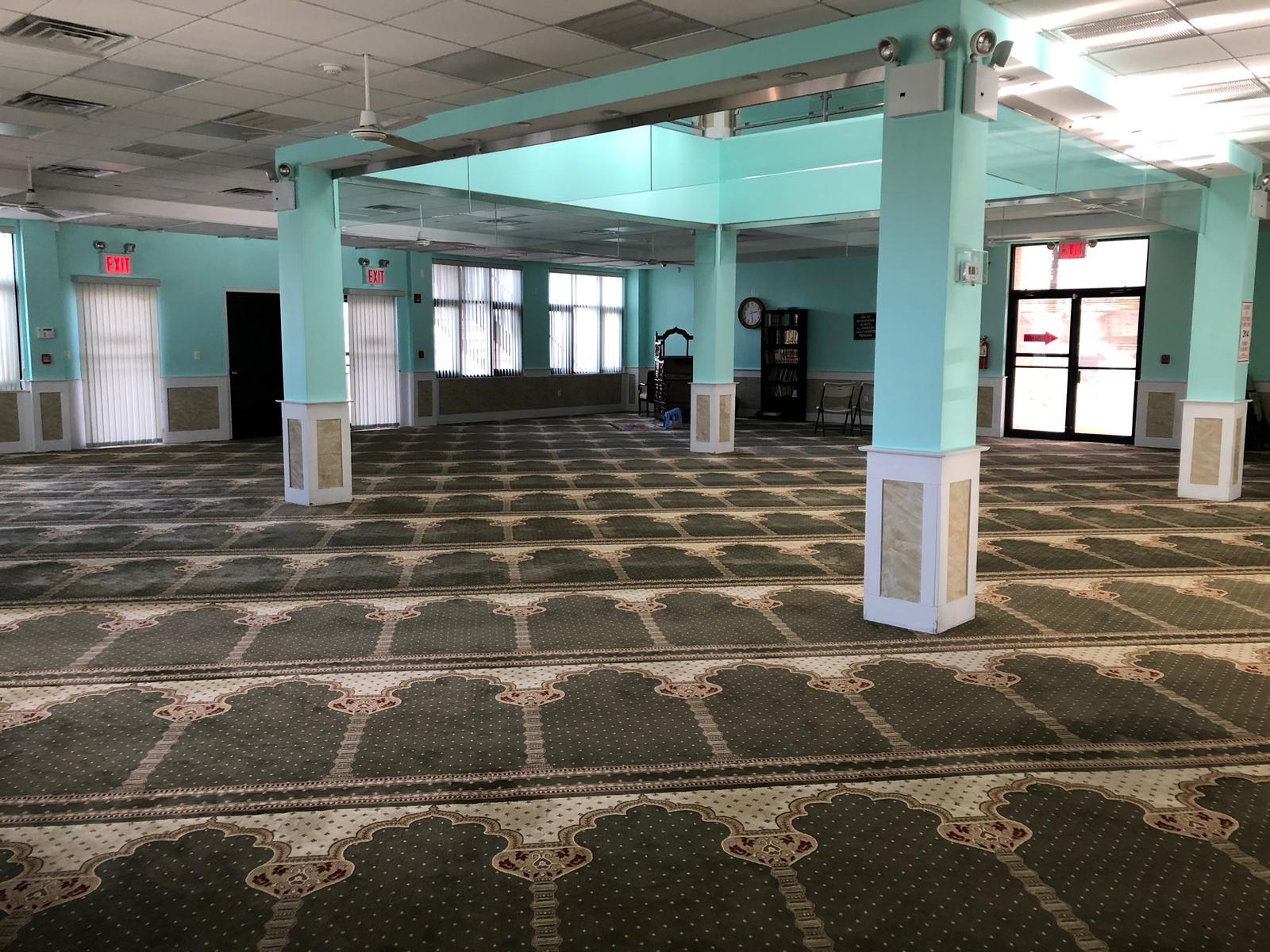 Muhammadi Masjid open prayer rows in Elmont, NY