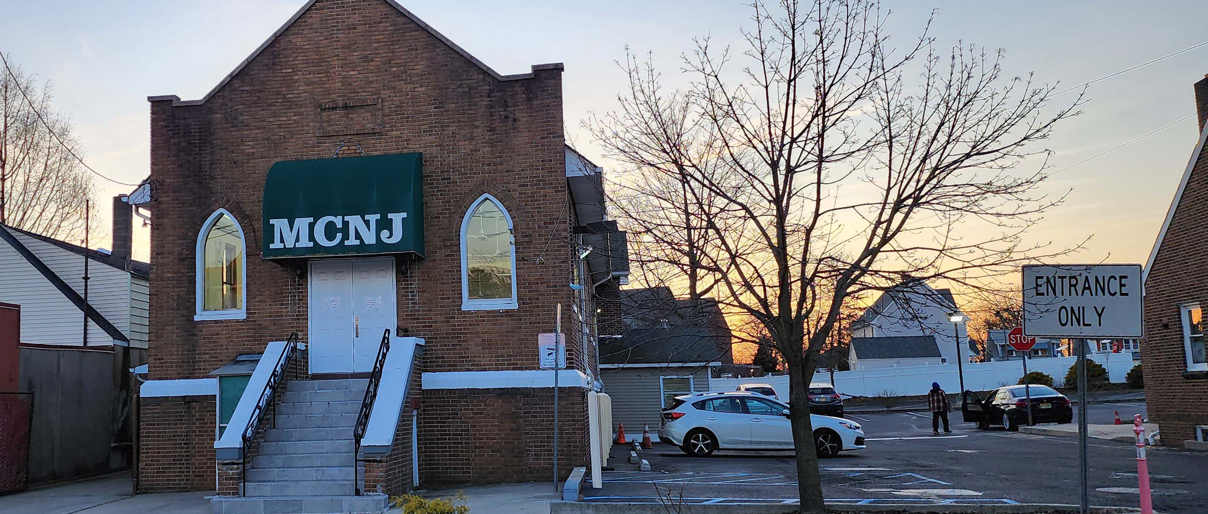 MCNJ exterior entrance at Muslim Community of New Jersey Masjid in Fords