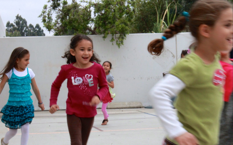 Peace Academy students outside in Redlands, CA