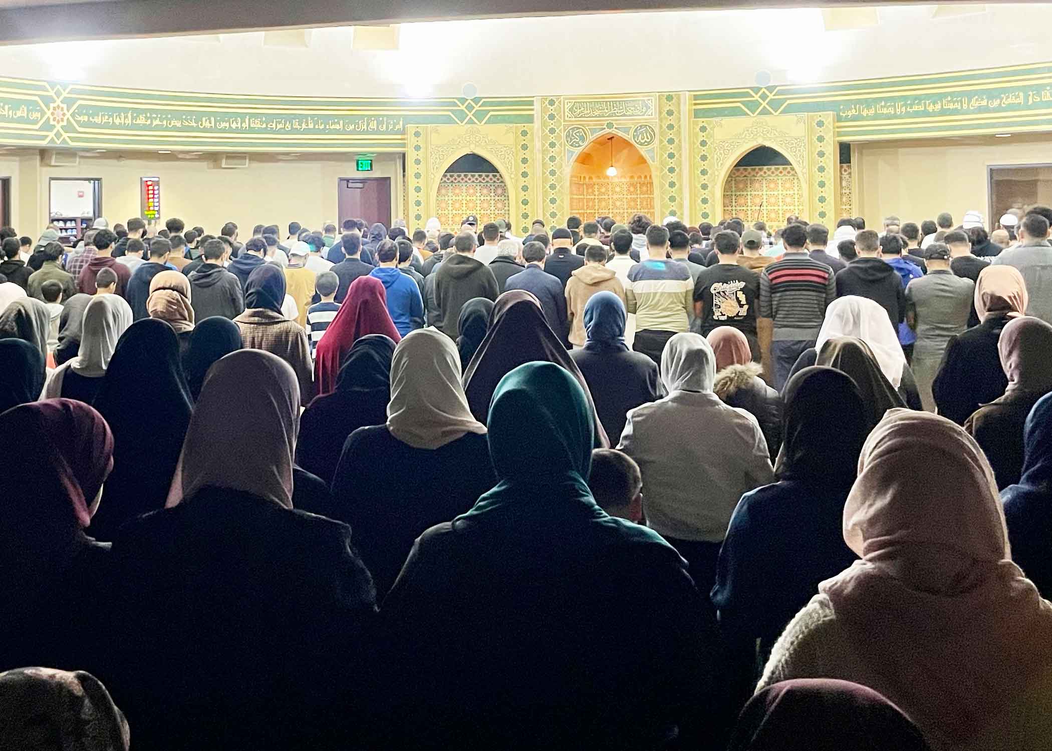 SALAM Islamic Center prayer hall during a congregational gathering in Sacramento, CA