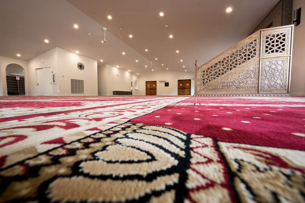 Sammamish Mosque prayer hall interior from the official Masjid Programs page