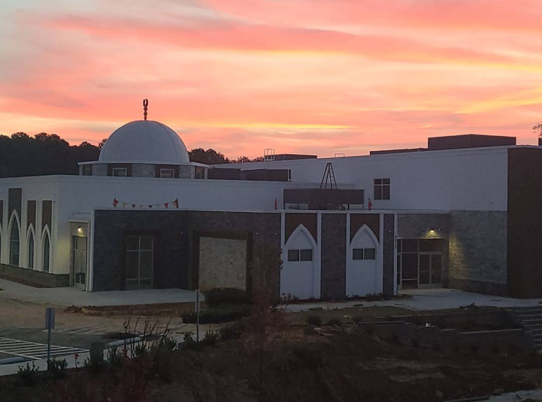 Exterior of MYCC-RDU at sunset in Raleigh