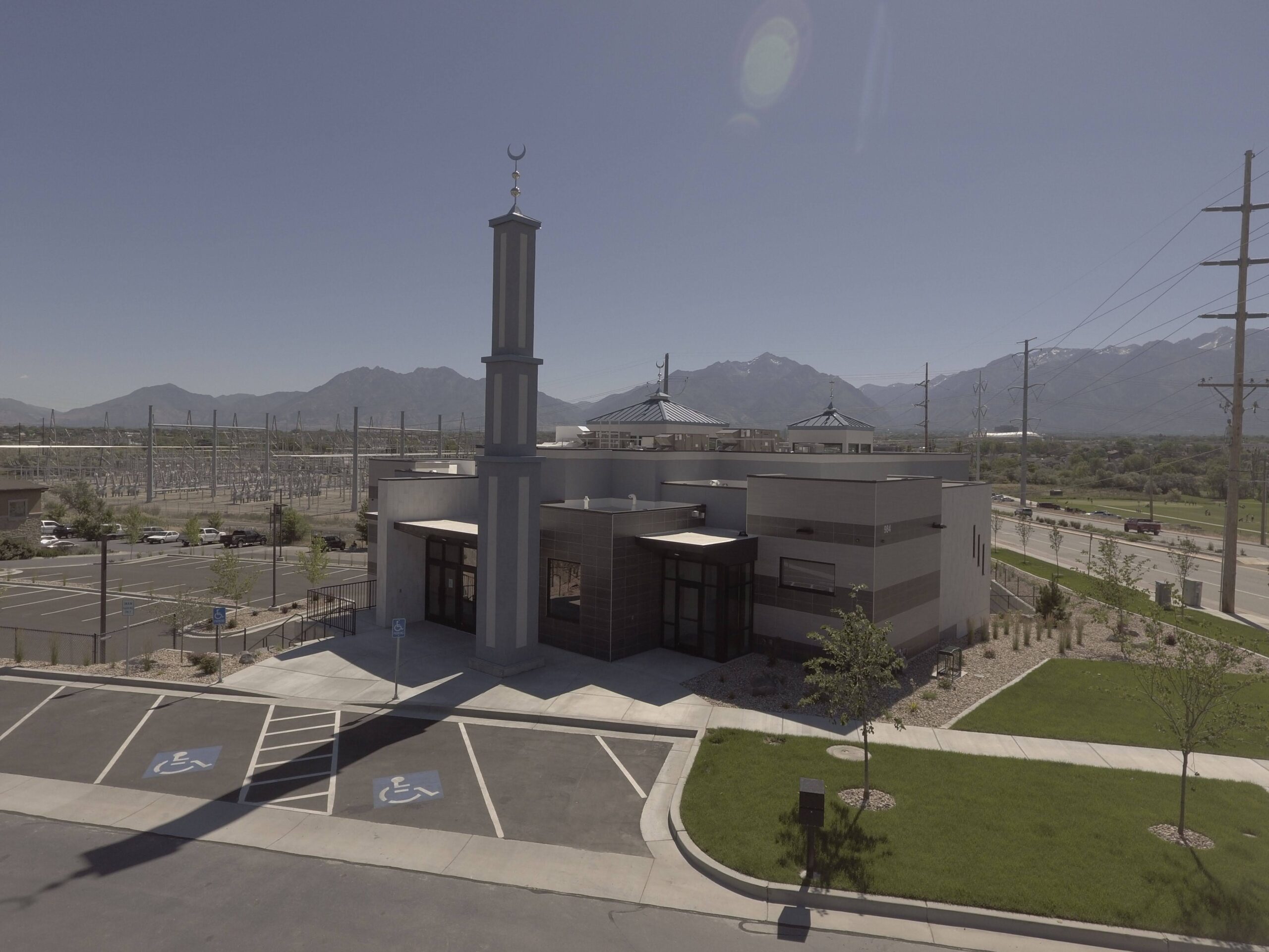 Utah Islamic Center campus with mountain backdrop in West Jordan
